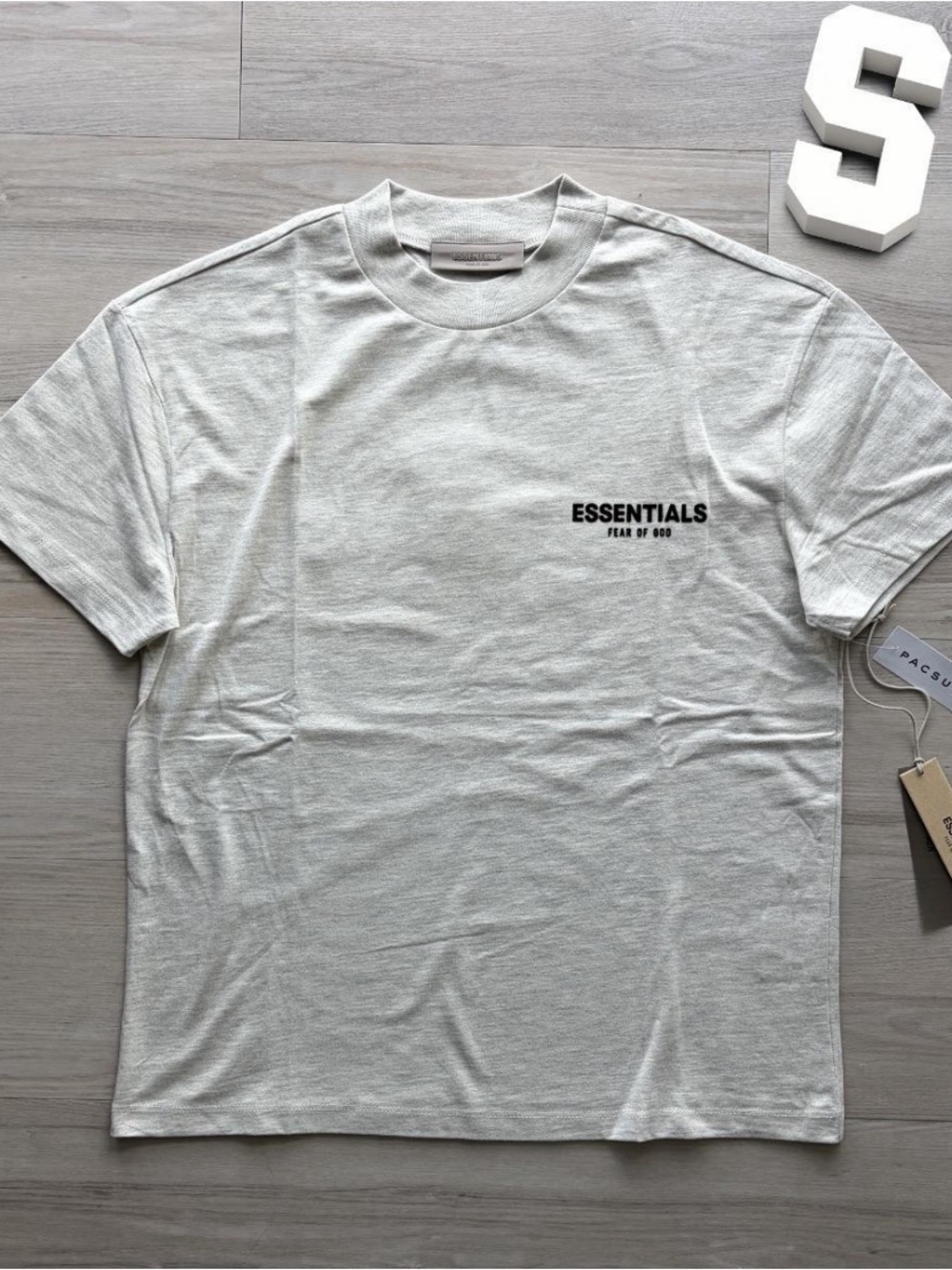 Essentials Men's Cream Short Sleeve Logo Tee